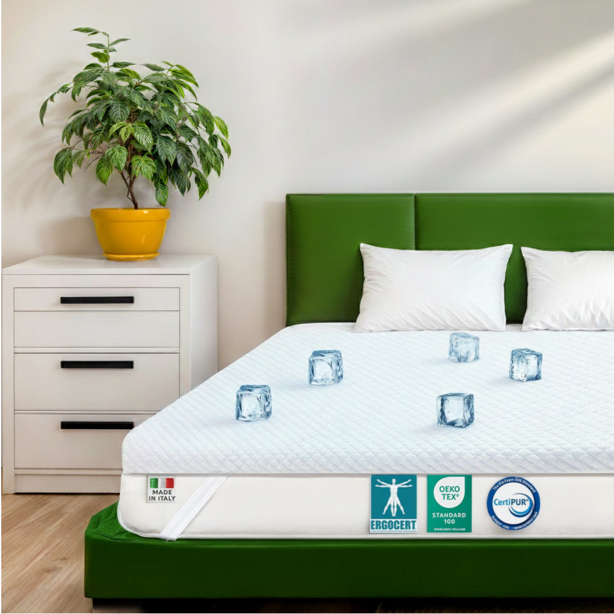 Topper matrimoniale memory foam rinfrescante 160x190 Ice