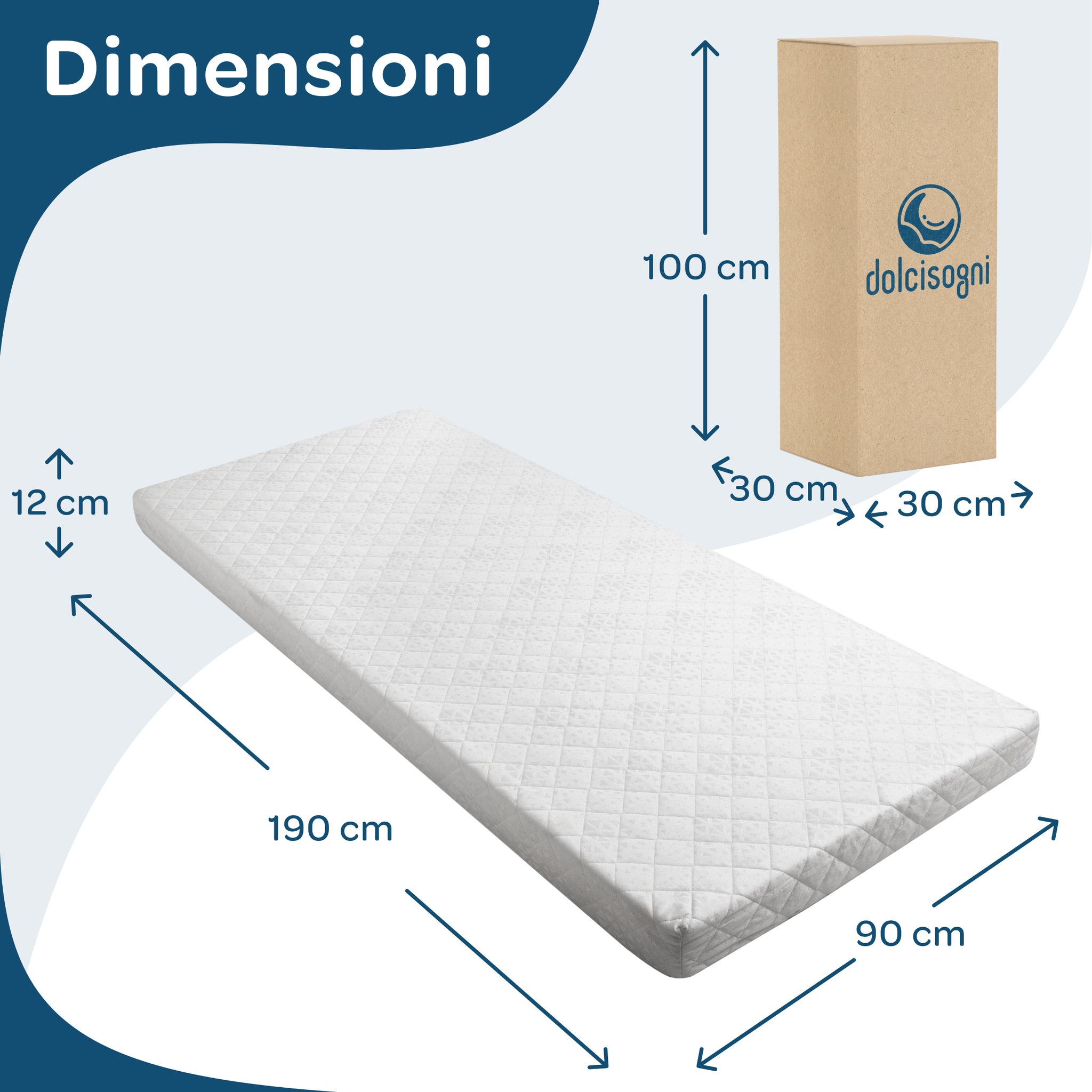 Materasso per bambini e ragazzi 90x190 antiacaro Damasco