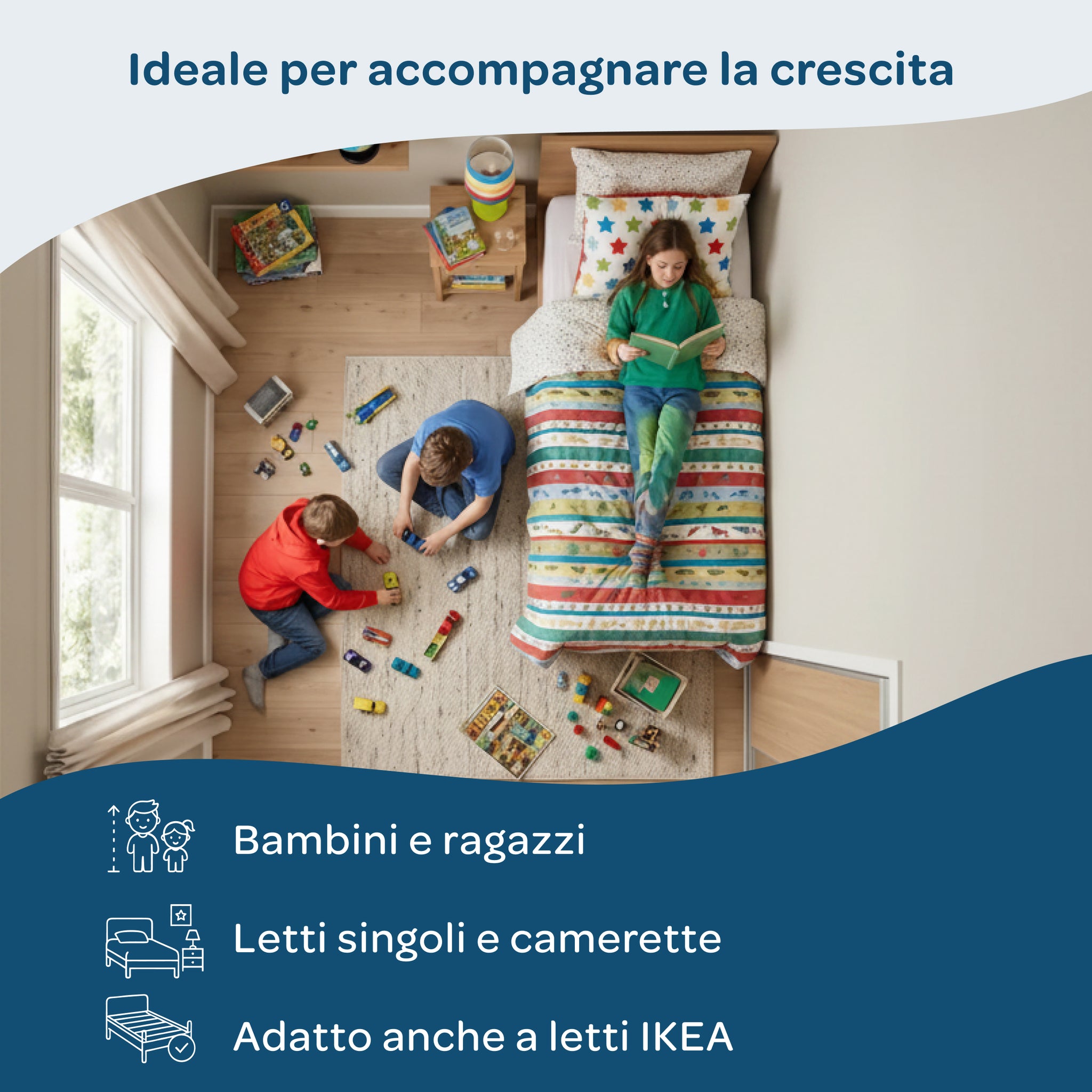 Materasso per bambini e ragazzi 90x200 antiacaro Damasco