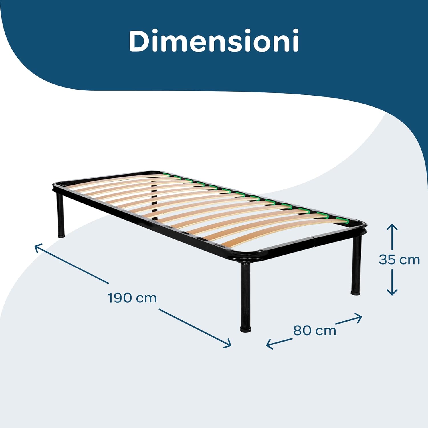 Kit Rete letto singolo con materasso 80x190