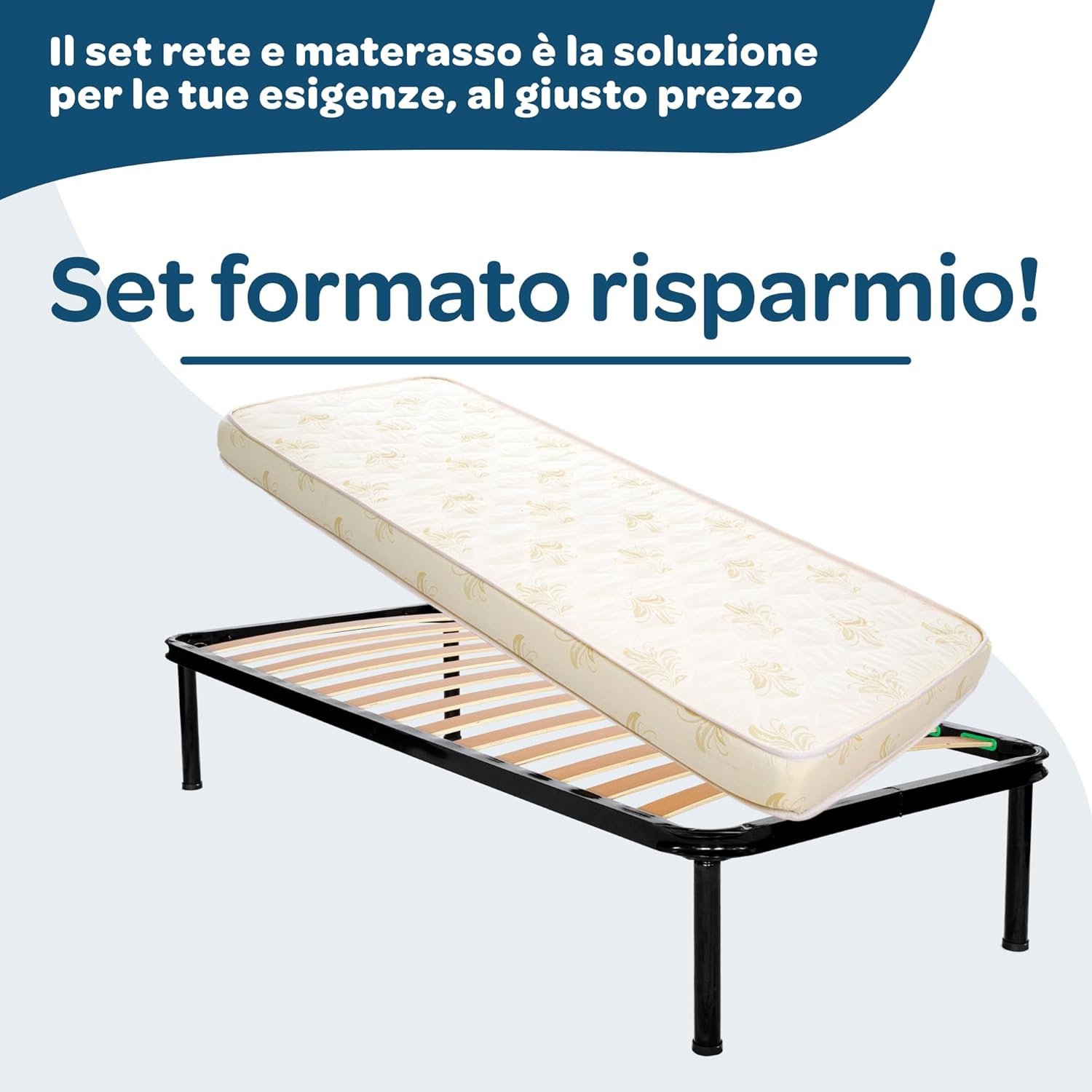 Kit Rete letto singolo con materasso 80x190