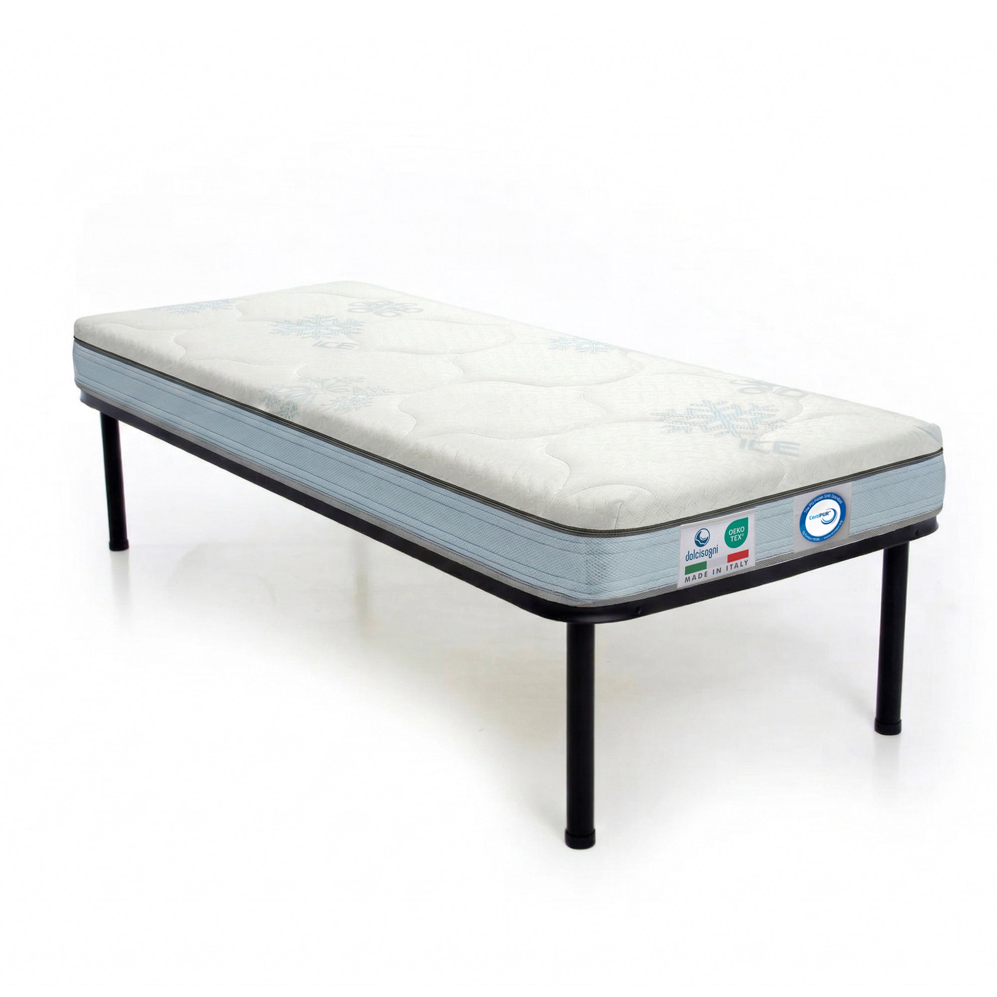 Kit rete letto singolo con materasso memory foam 90x190 Season Balance