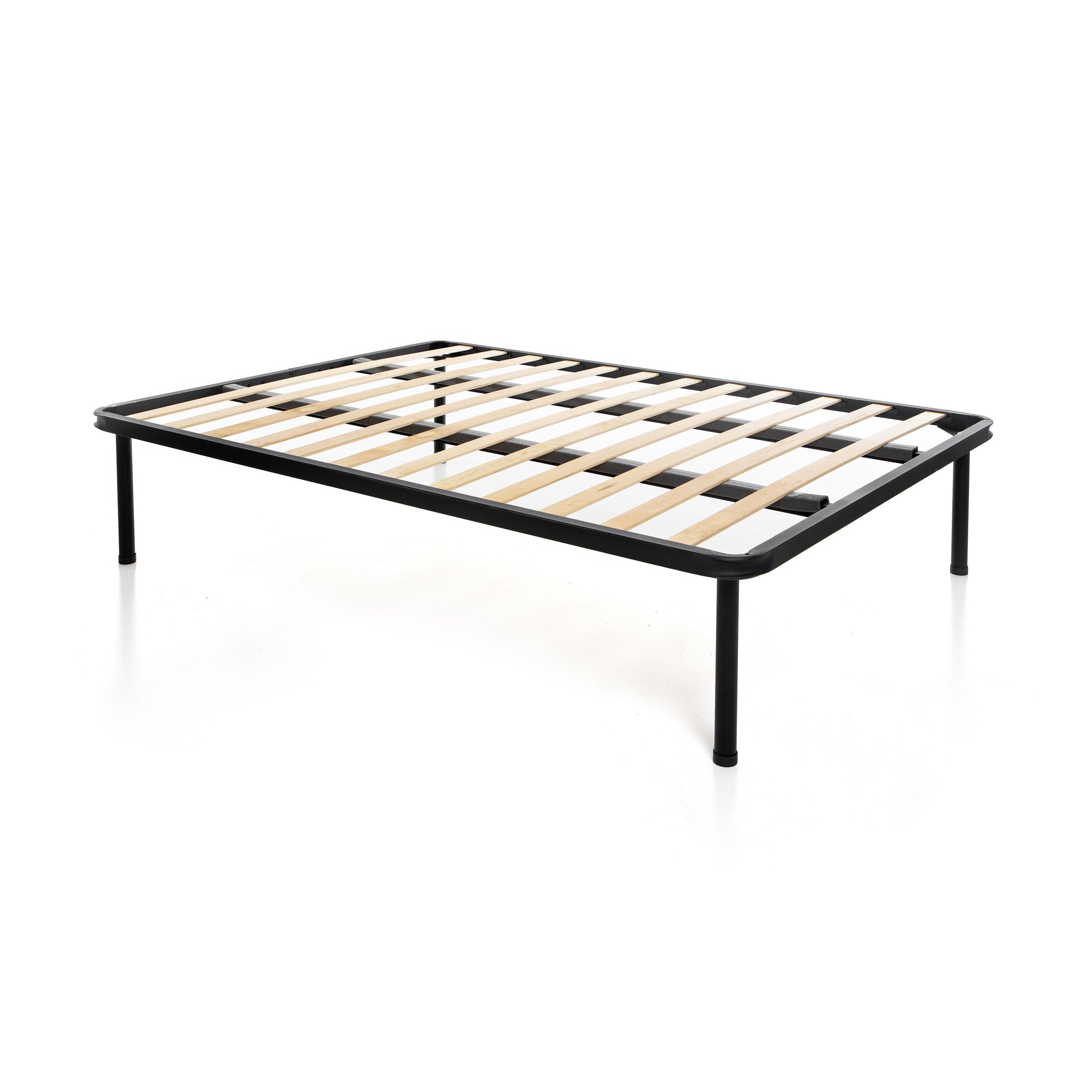 Rete letto alla francese 140x190 con doppio traverso e doghe in legno