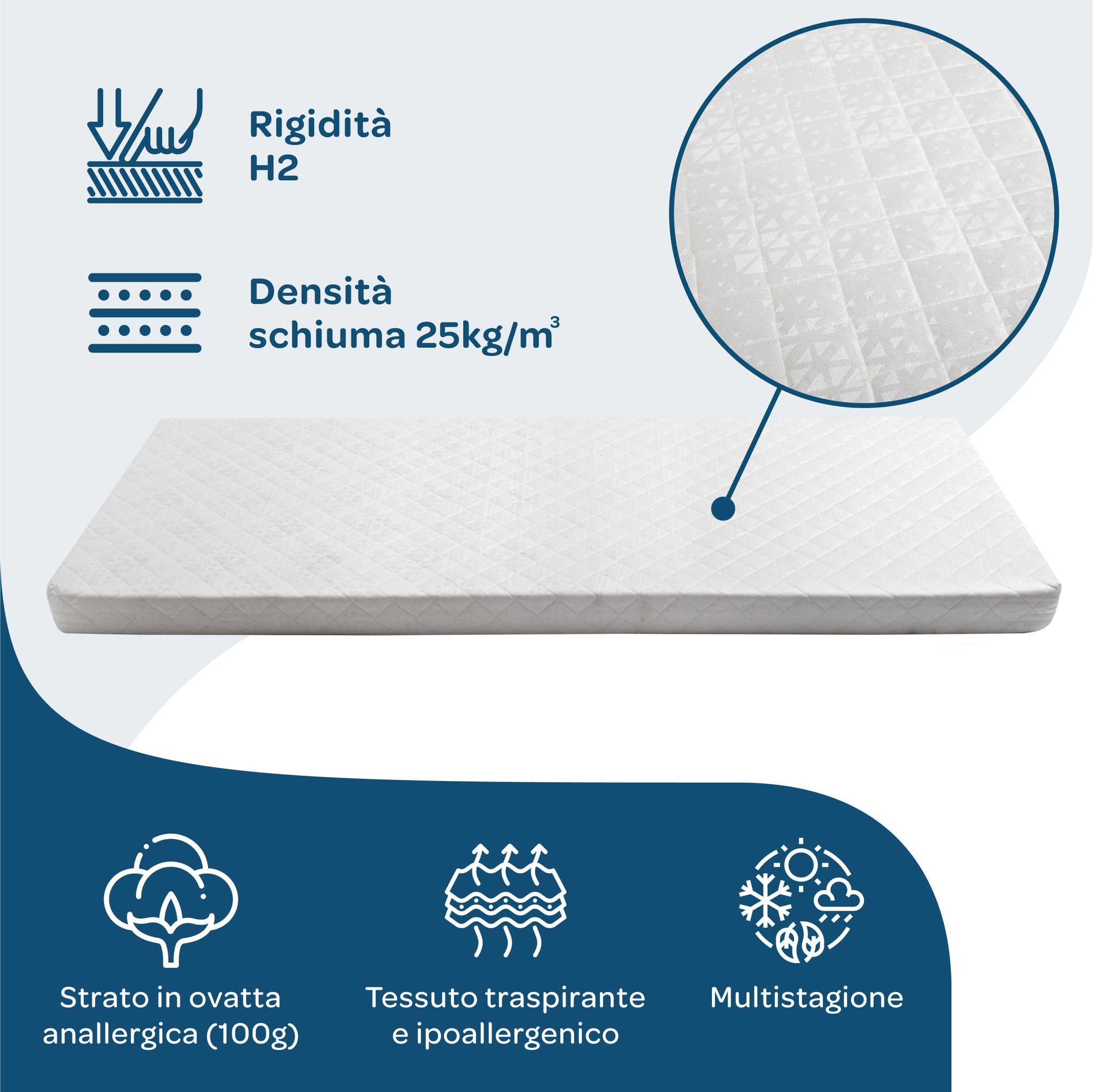 Materasso per bambini 80x190 antiacaro Damasco