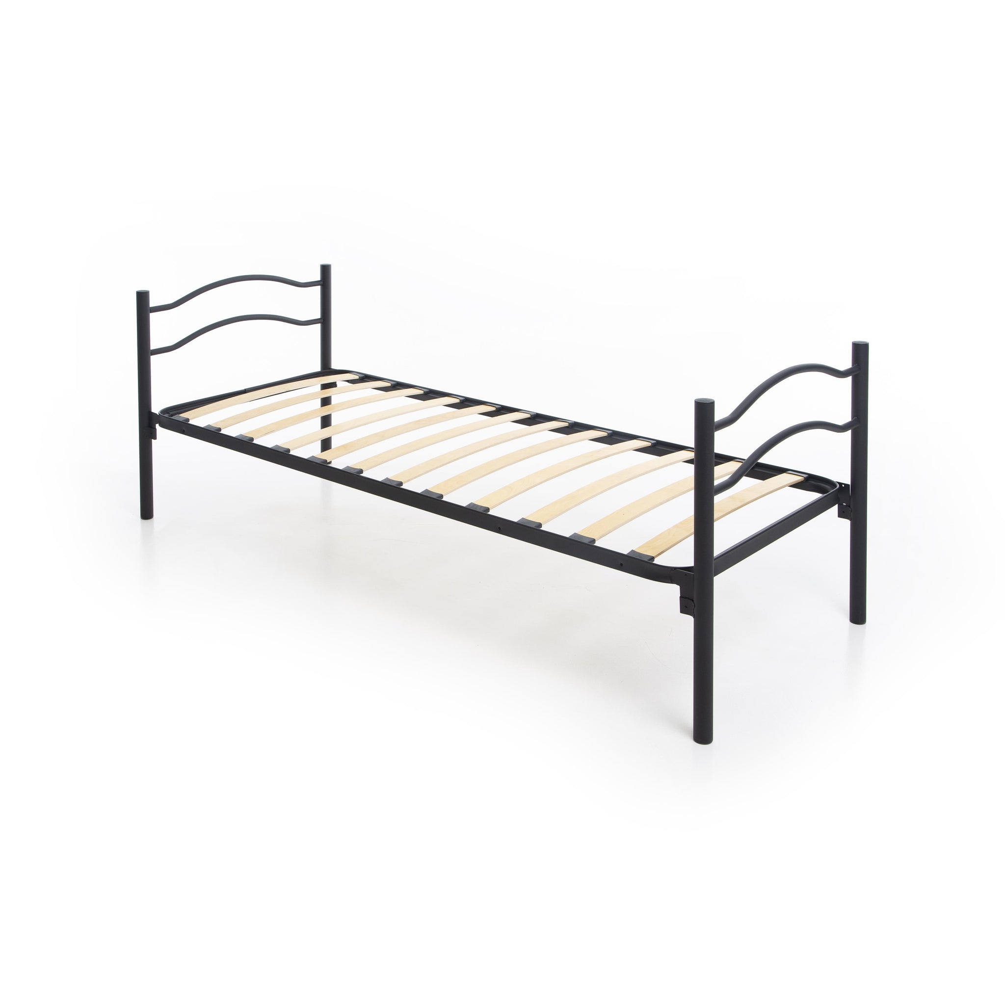 Struttura letto singolo in ferro 80x190 con doghe in legno