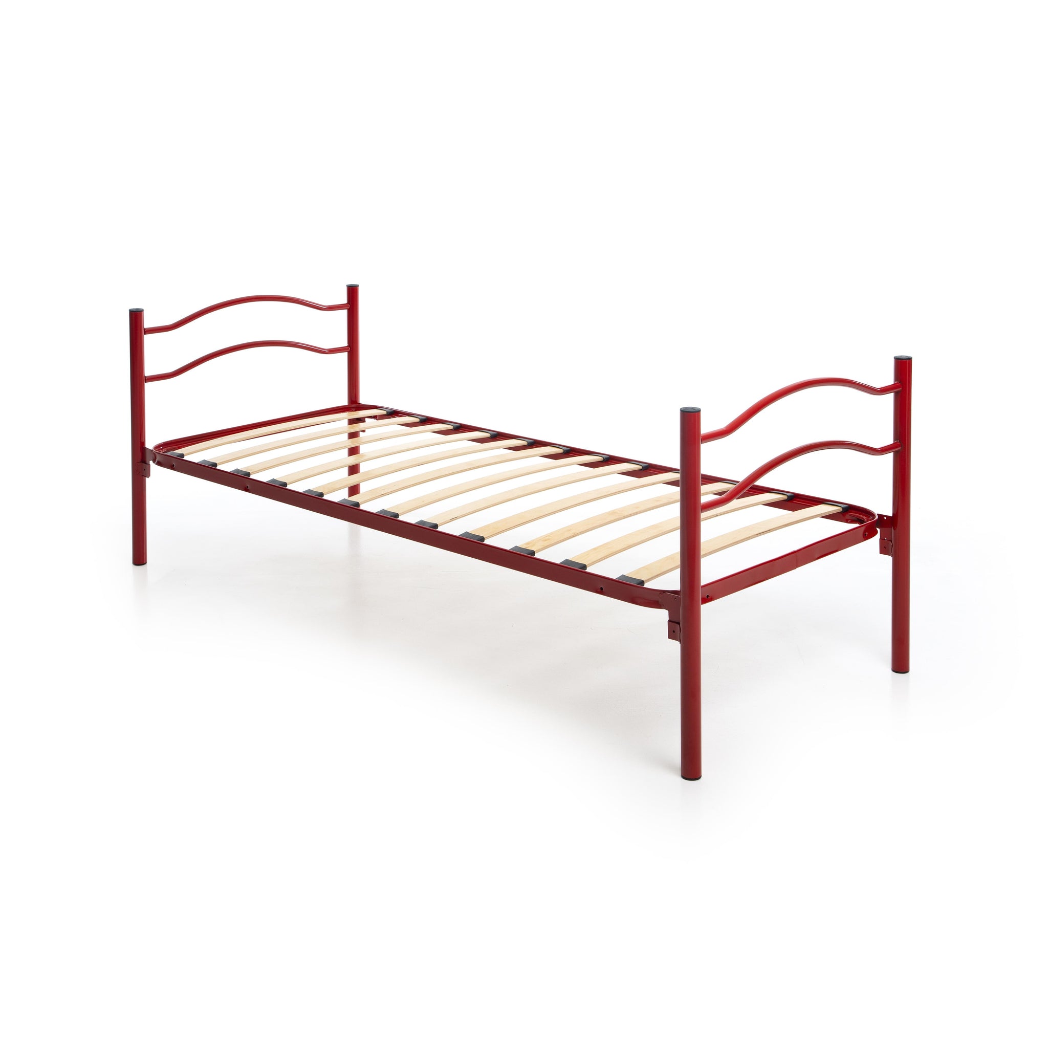 Struttura letto singolo in ferro 80x190 con doghe in legno