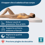 Topper matrimoniale 100% memory foam sfoderabile 160x200