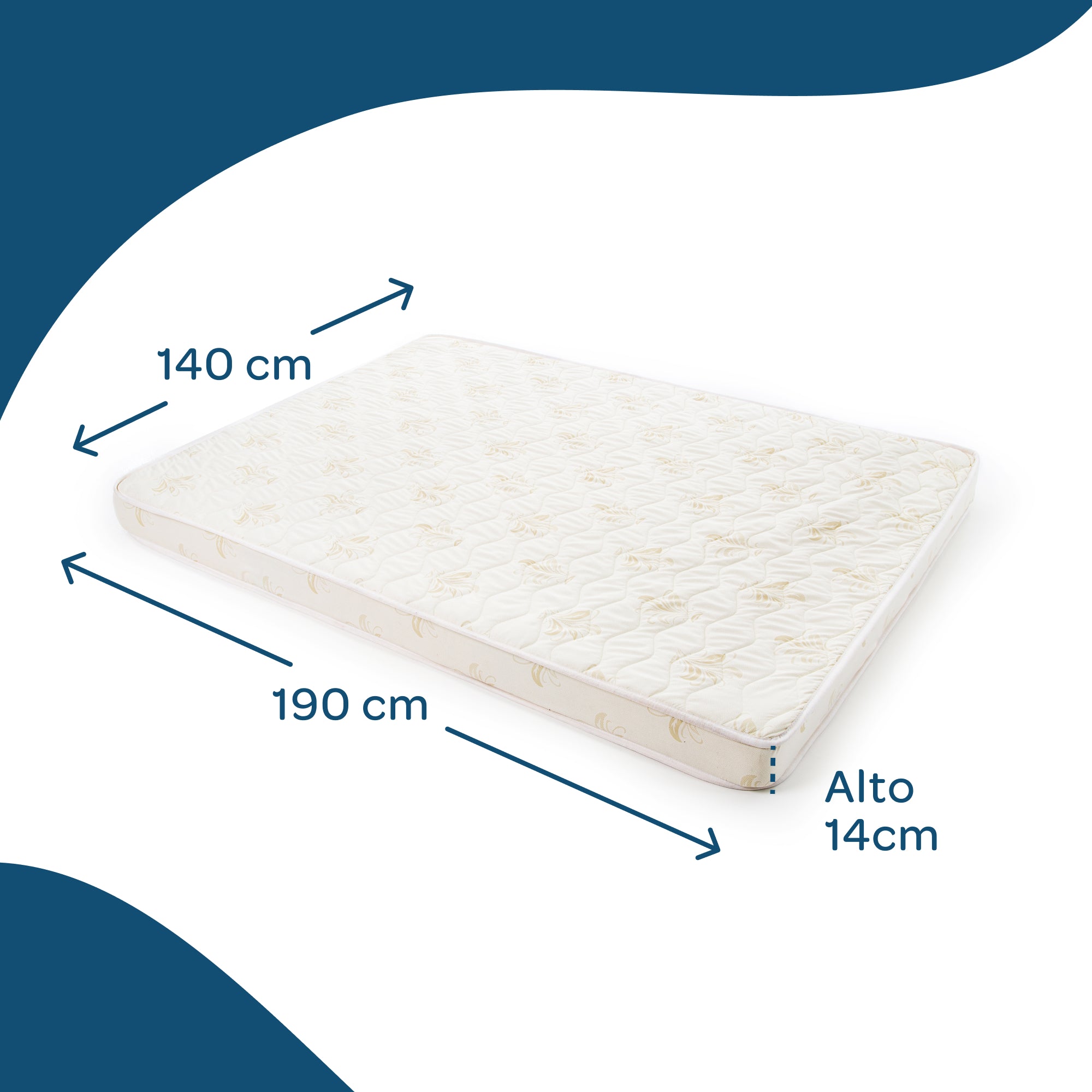 Materasso per divano letto alla francese 140x190 Losanna in waterfoam
