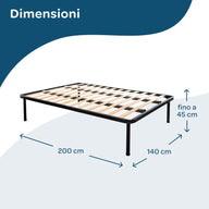 Kit rete letto alla francese con materasso memory foam 140x200 Season Balance