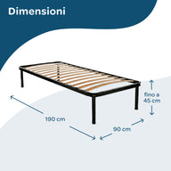 Kit rete letto singolo con materasso memory foam 90x190 Season Balance