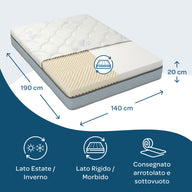 Kit rete letto alla francese con materasso memory foam 140x190 Season Balance