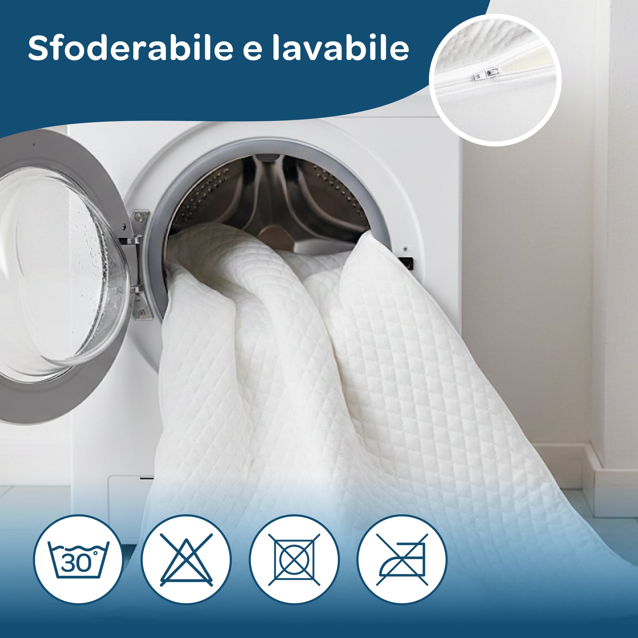 Topper matrimoniale memory foam rinfrescante 160x190 Ice