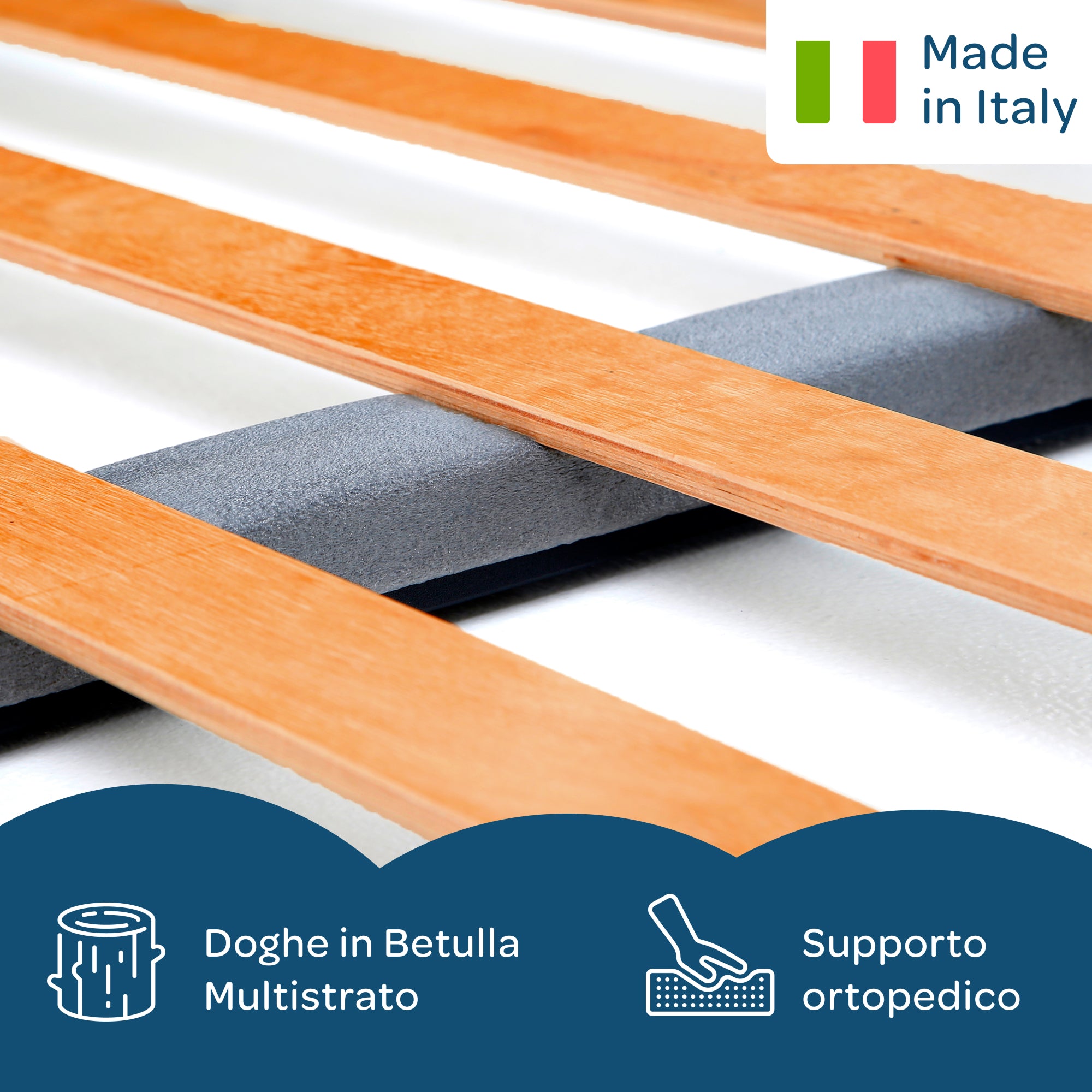 Kit rete letto king size con materasso memory foam 180x200 Season Balance