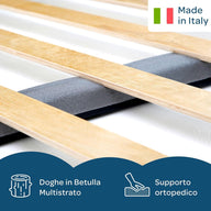 Rete letto singolo 80x190 con doghe in legno