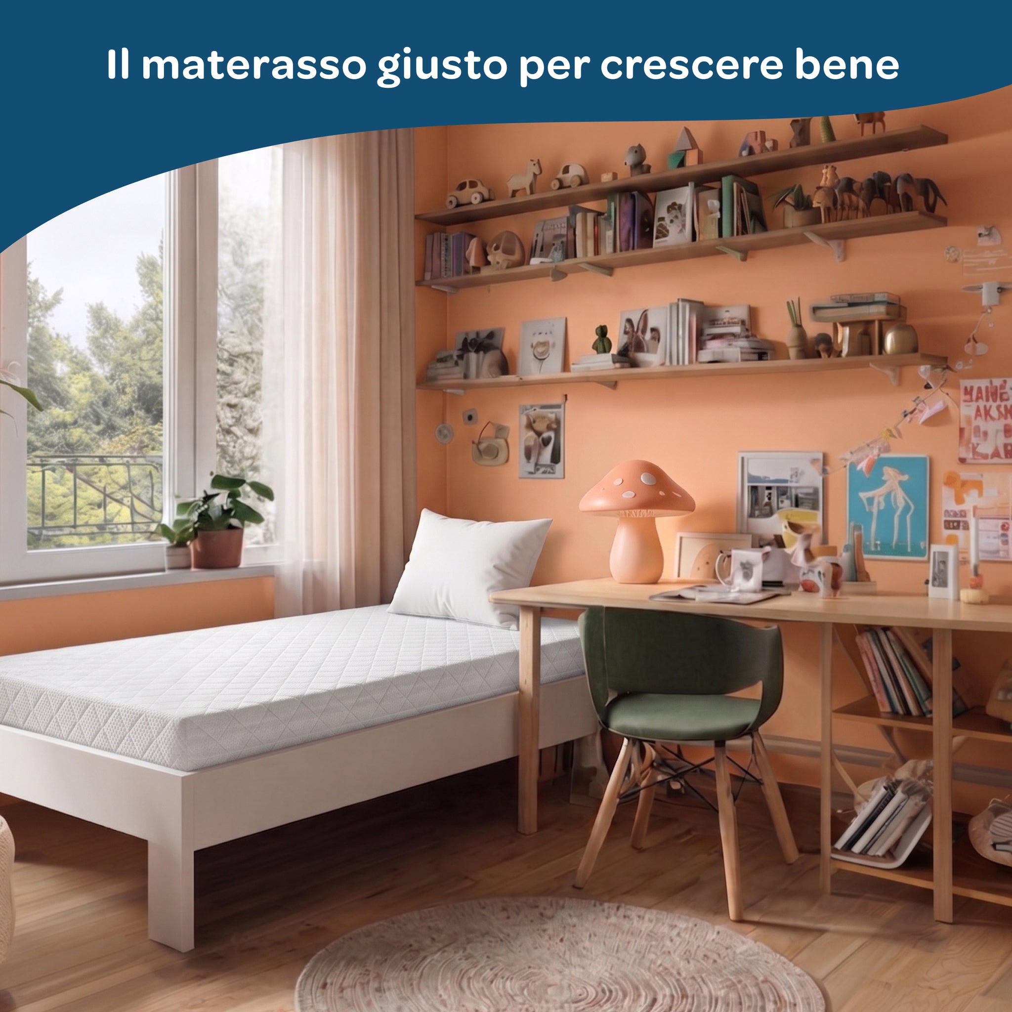 Materasso per bambini e ragazzi 80x190 antiacaro  Damasco