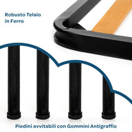 Kit rete letto matrimoniale con materasso memory foam 160x200 Season Balance