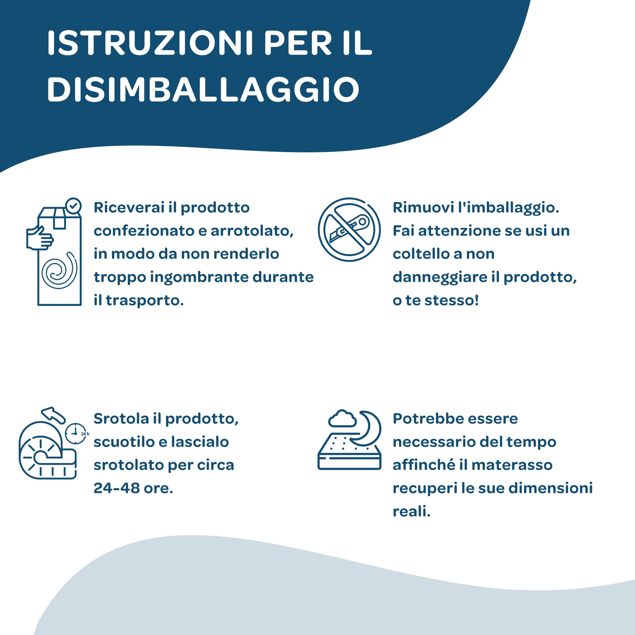 Topper una piazza e mezza 100% memory foam sfoderabile 120x190