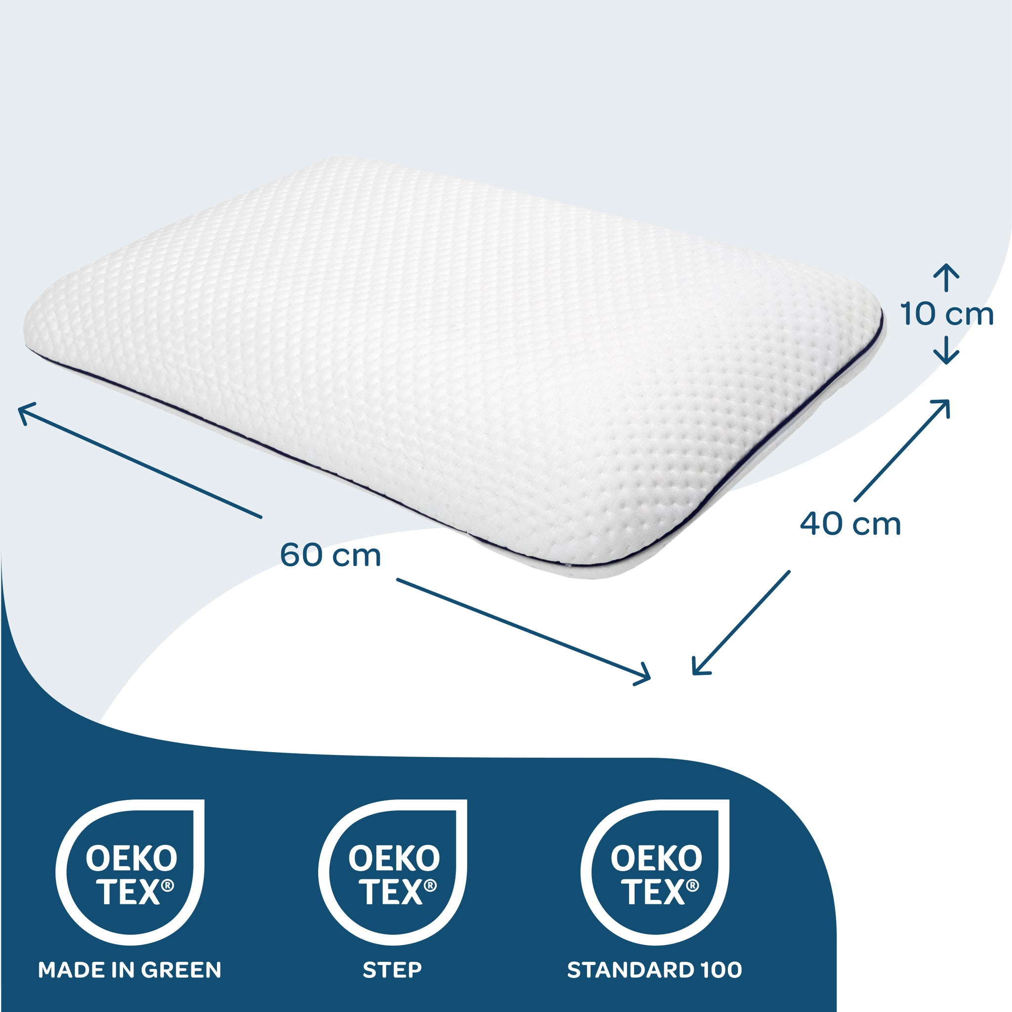 Cuscino Cervicale Memory Foam 60×40×10 – Supporto Medio