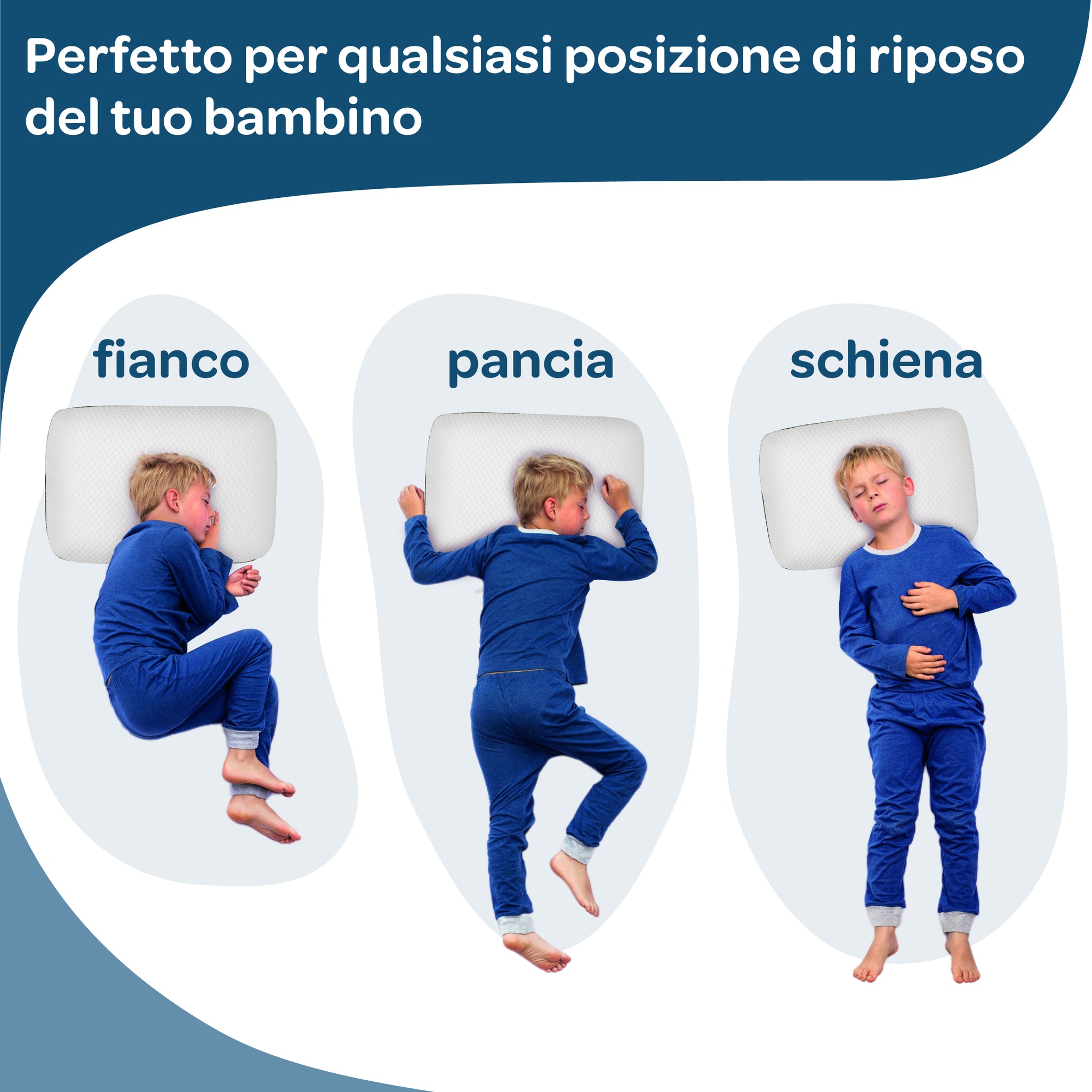 Cuscino Memory Foam 60×40×6 - Bambini +2 Anni e Cuscino Sottile per Adulti
