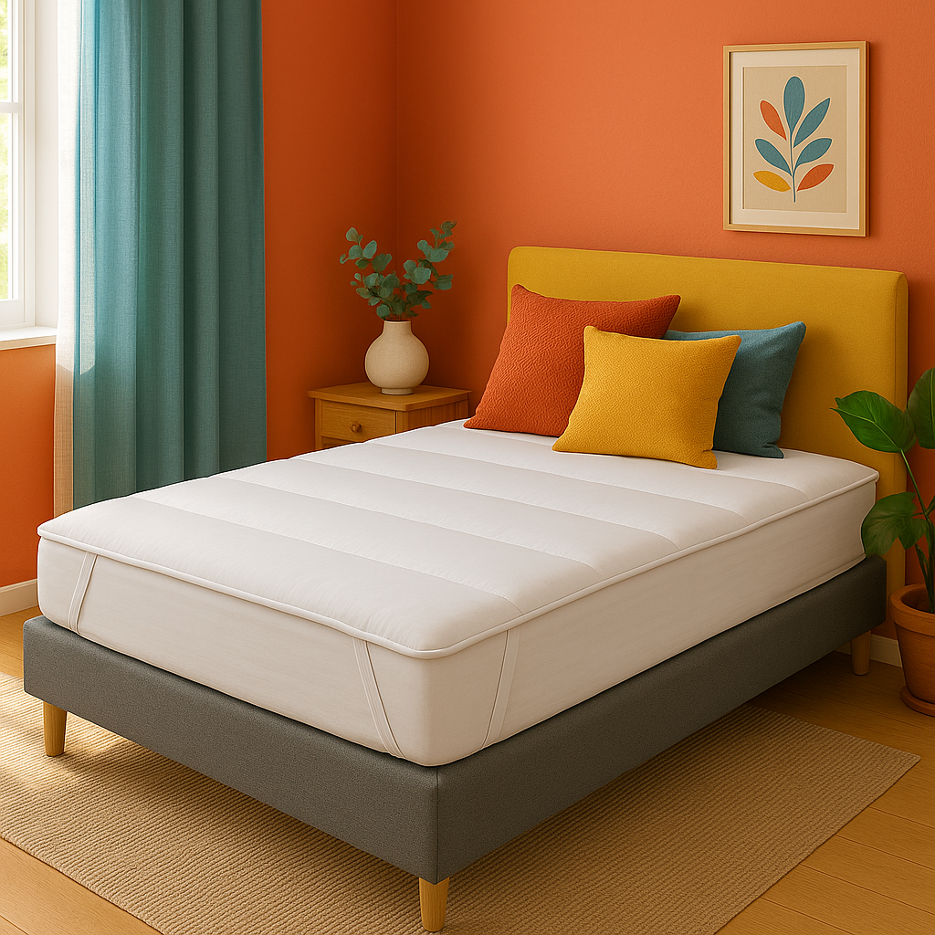 Topper 1 piazza e mezza imbottito e trapuntato 120x190 Nuvola