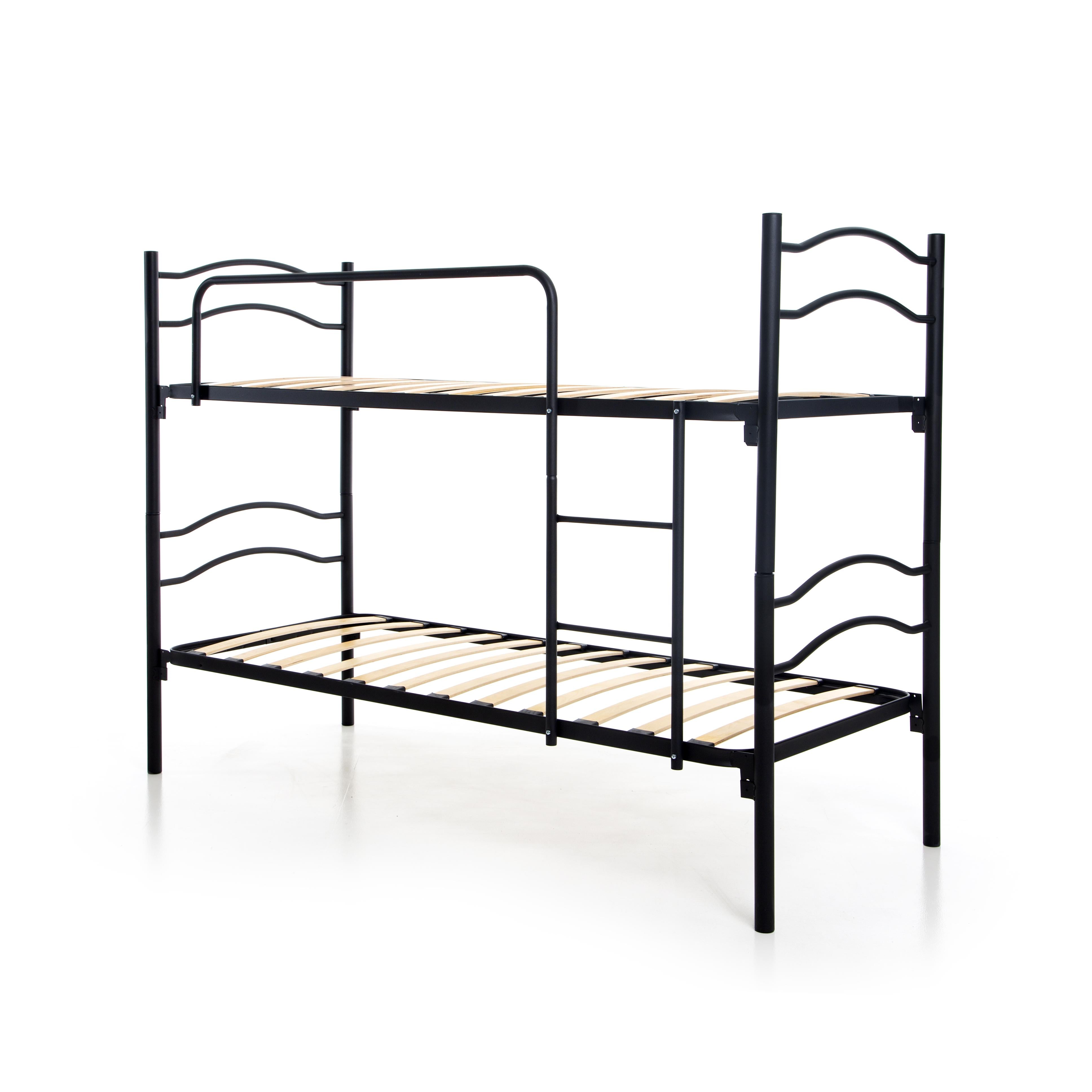 Struttura letto a castello in ferro 80x190 con doghe in legno