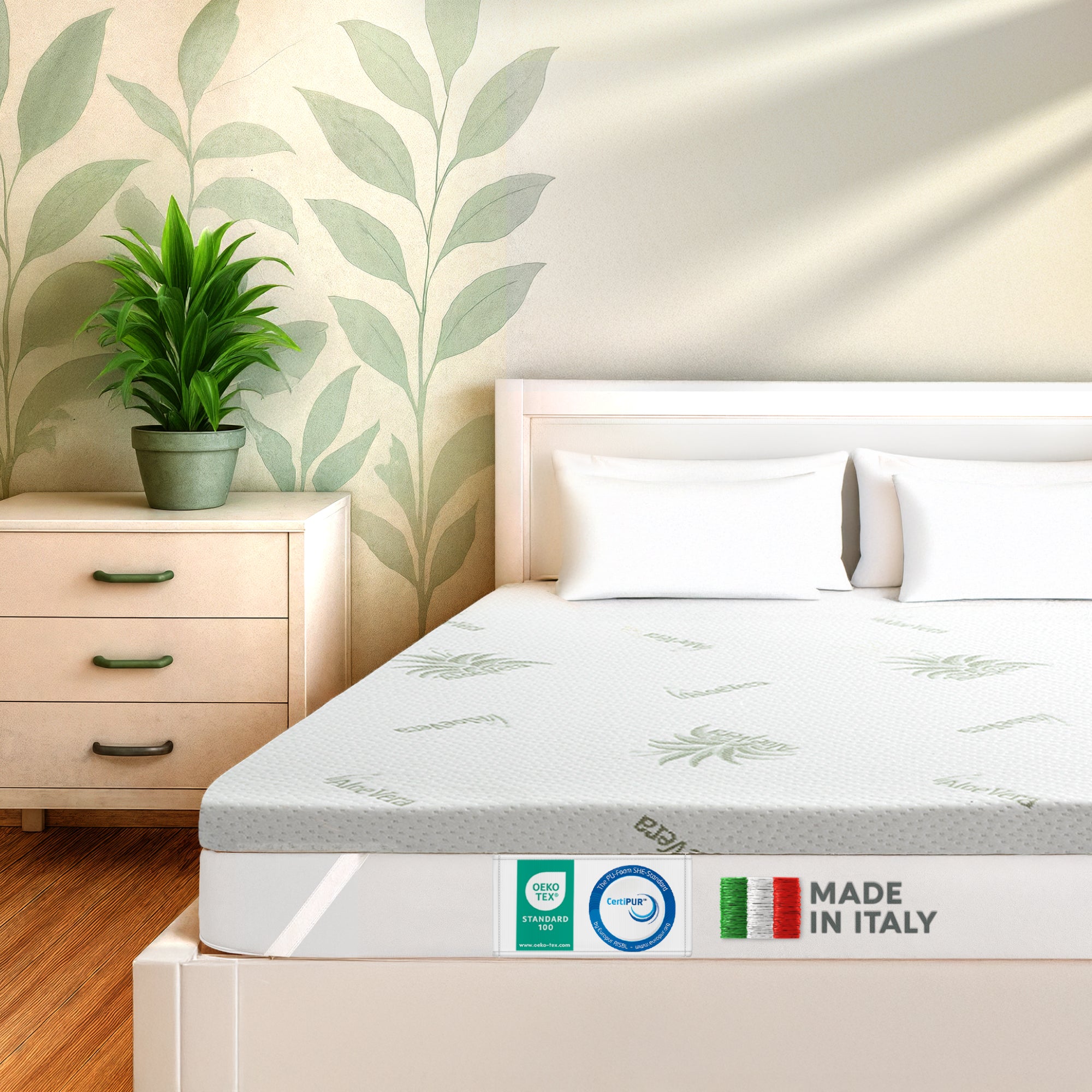 Topper matrimoniale 100% memory foam sfoderabile 160x190