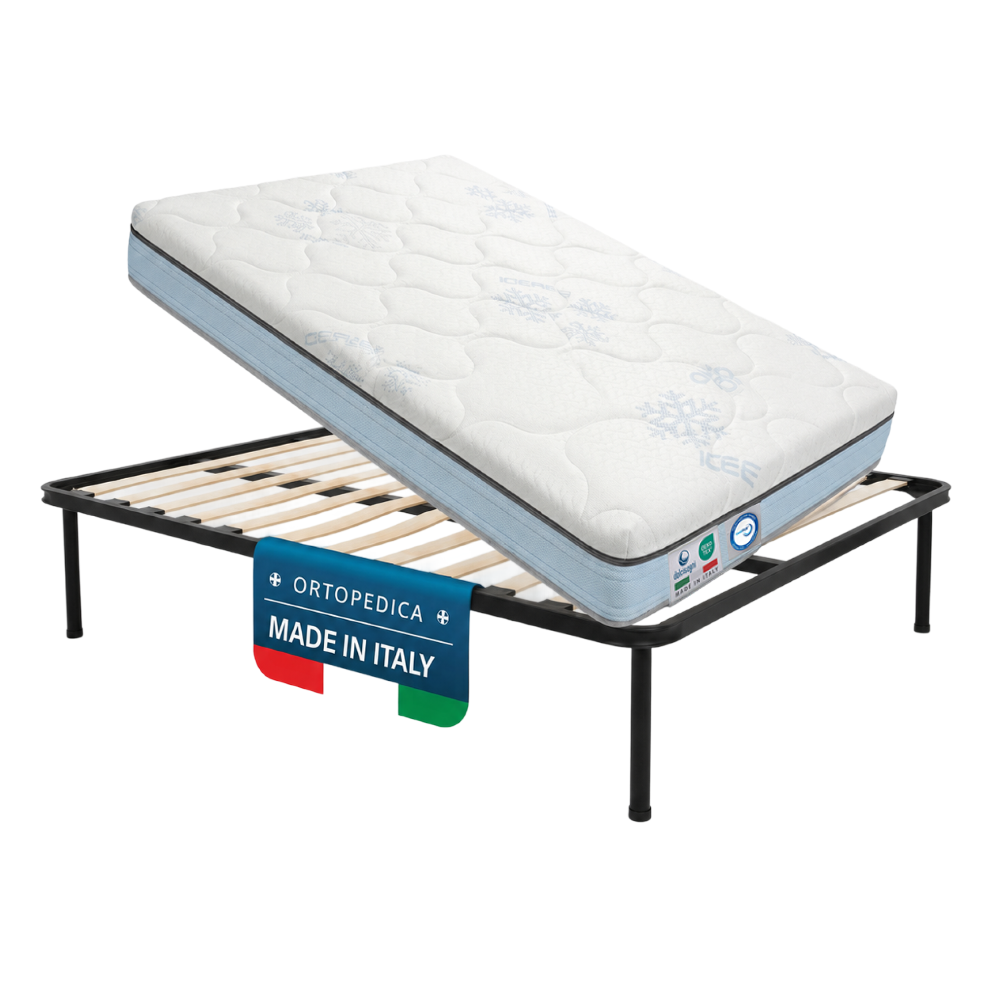 Kit rete letto king size con materasso memory foam 180x200 Season Balance