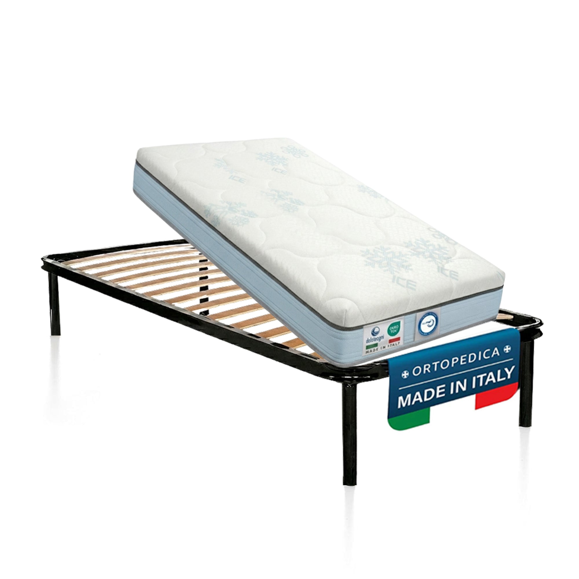 Kit rete letto singolo con materasso memory foam 80x190  Season Balance